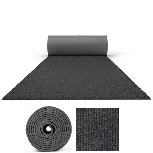 10 Metres Exhibition Quality Ribbed Heavy Duty Anthracite Grey Carpet Runner 2 Metres Wide Product Gallery Image